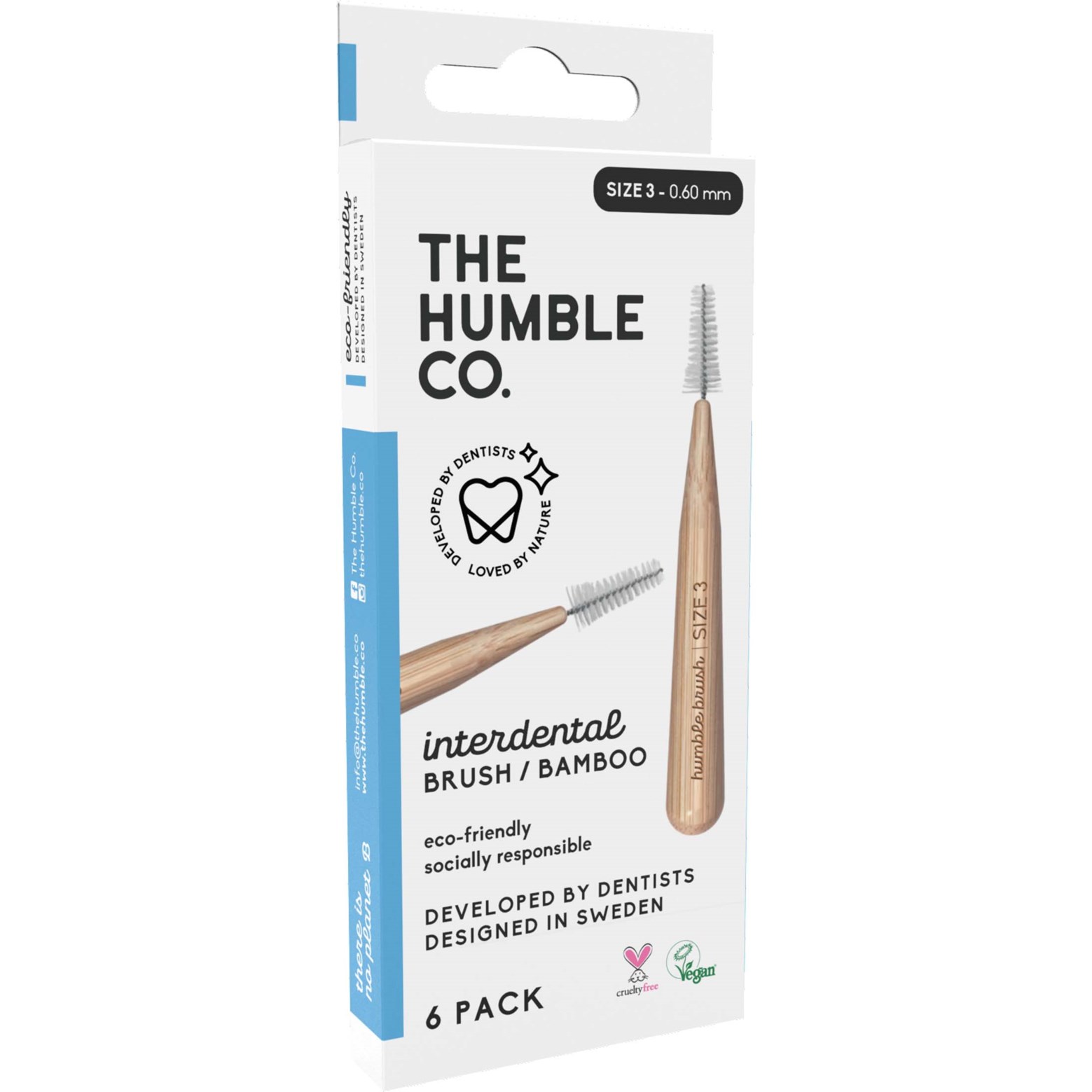 Läs mer om The Humble Co. Bamboo Interdental Brush Size 3 Blue