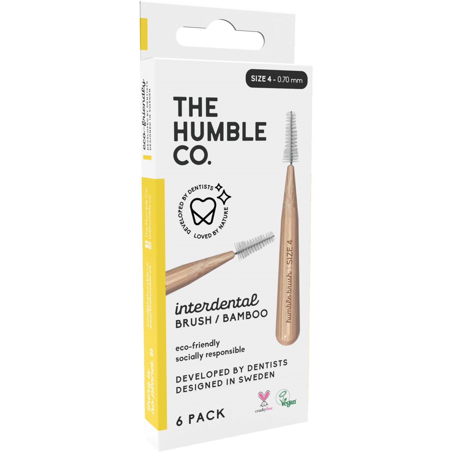 Läs mer om The Humble Co. Bamboo Interdental Brush Size 4 Yellow