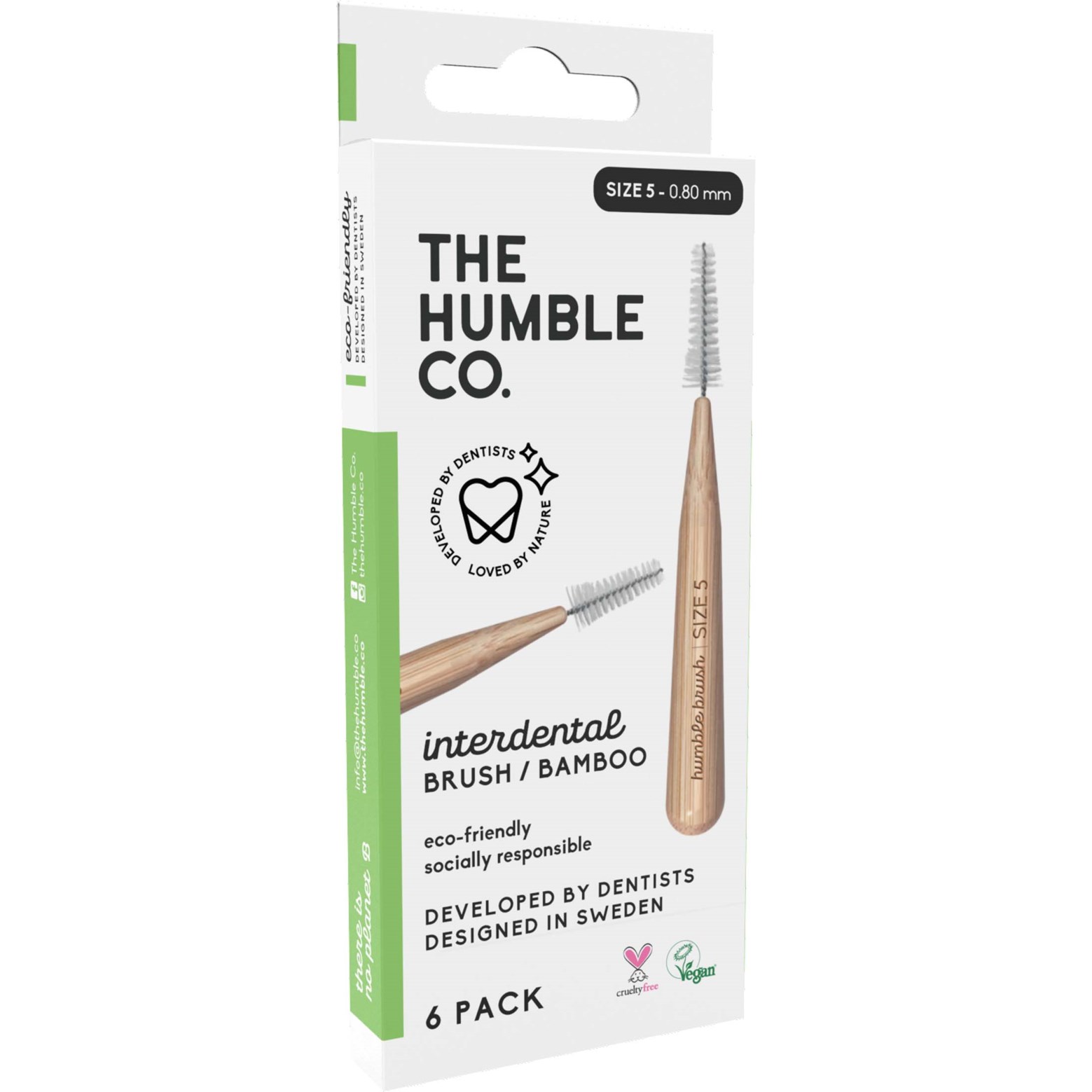 Läs mer om The Humble Co. Bamboo Interdental Brush Size 5 Green
