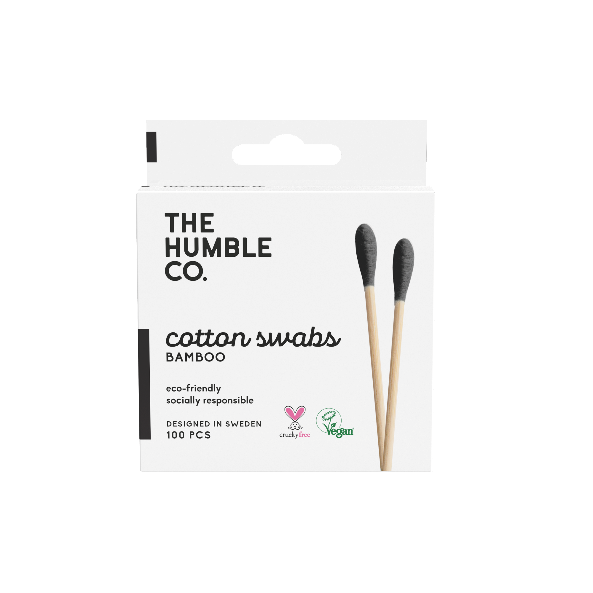Alternativ bild 1 för The Humble Co. Bamboo Cotton Swabs Black