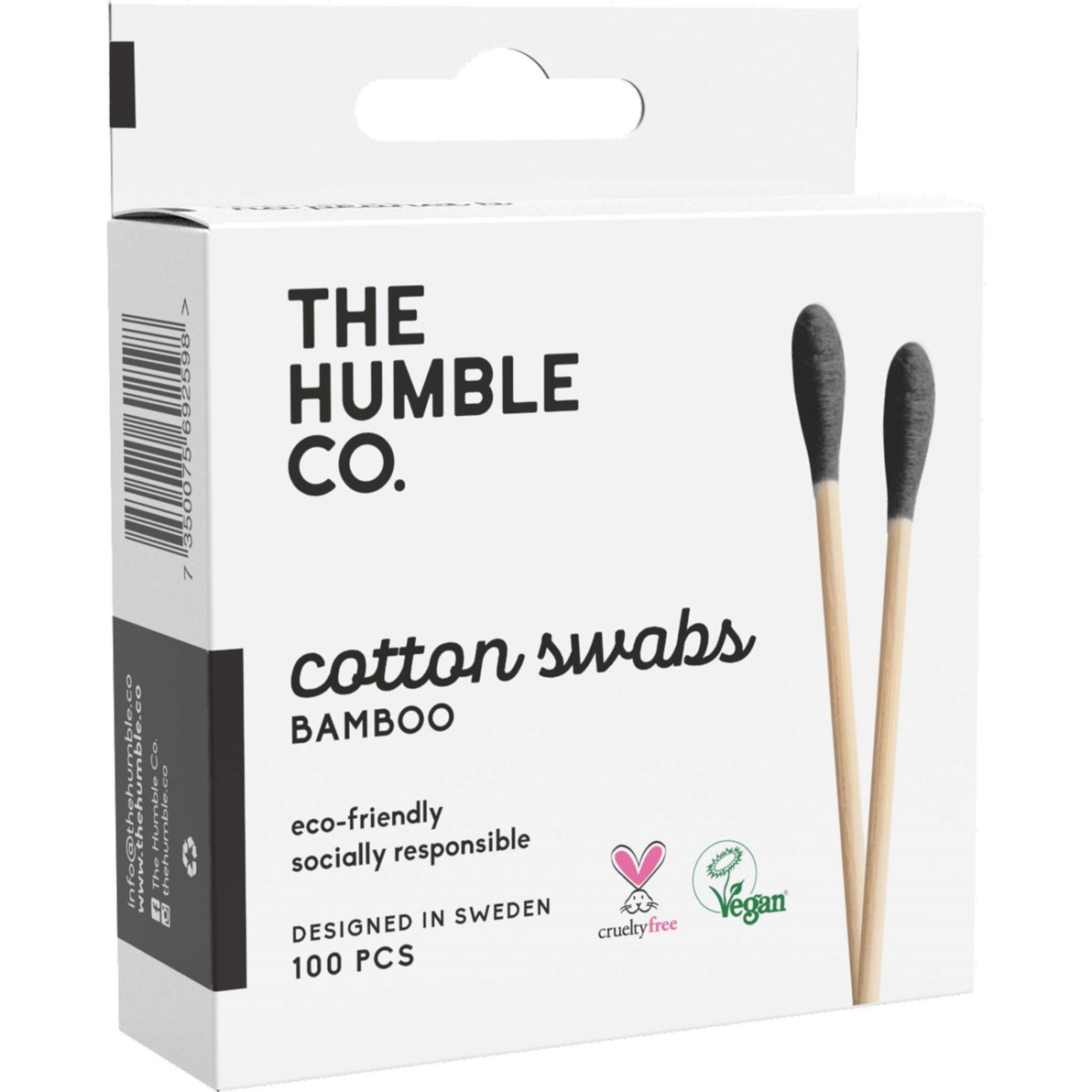 Läs mer om The Humble Co. Humble Natural Cotton Swabs Black