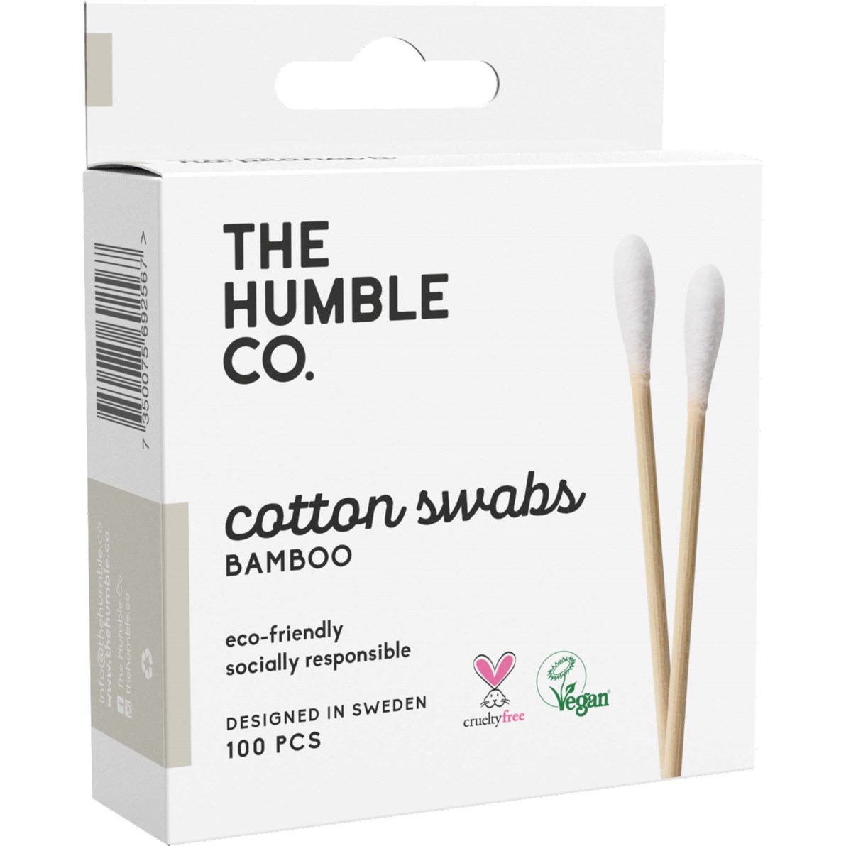 Läs mer om The Humble Co. Humble Natural Cotton Swabs White