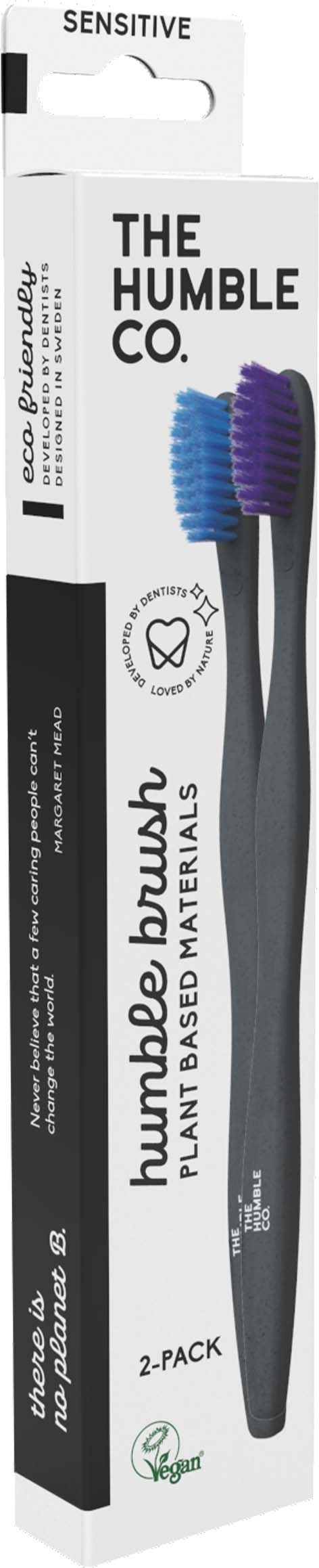 The Humble Co. Plant-based Toothbrush 2-pack Sensitive Blue/Purple