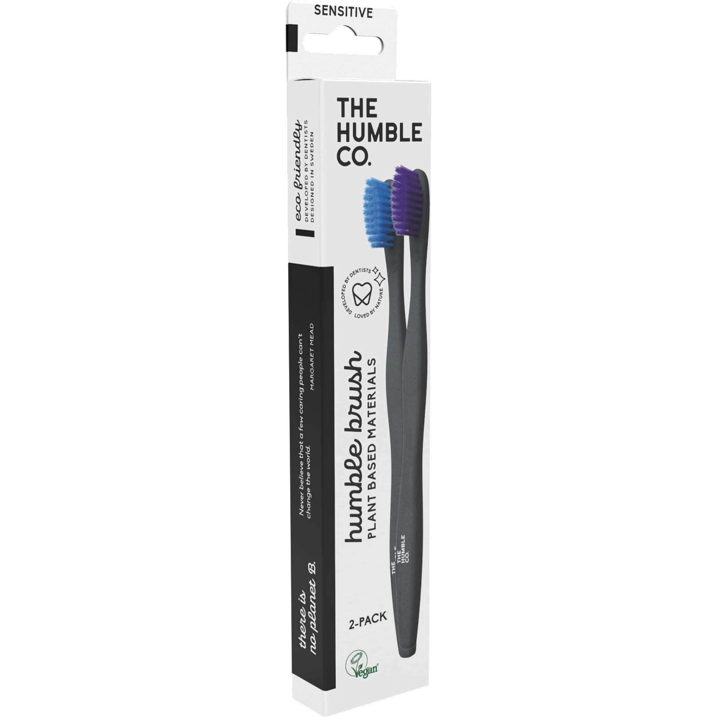 Läs mer om The Humble Co. Plant-based Toothbrush 2-pack Sensitive Blue/Purple