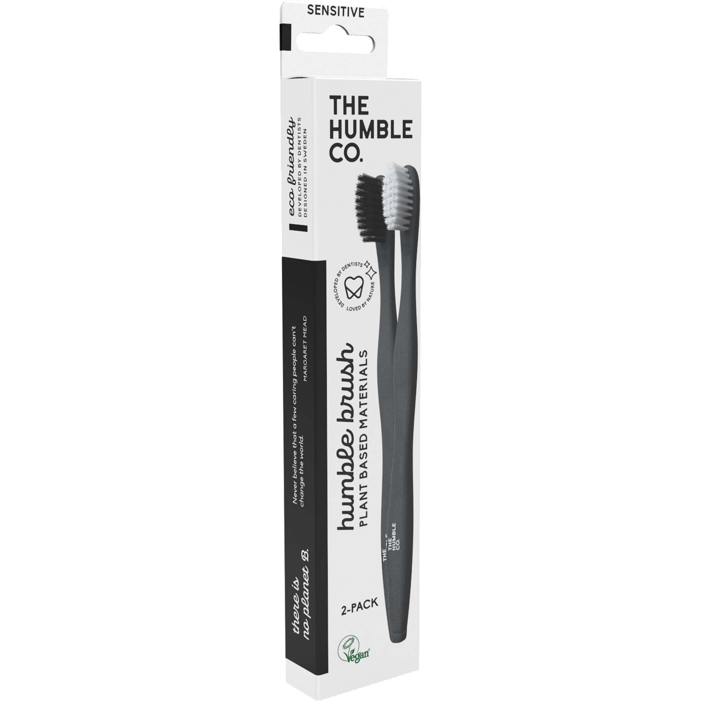 Läs mer om The Humble Co. Plant-based Toothbrush 2-pack Sensitive White/black