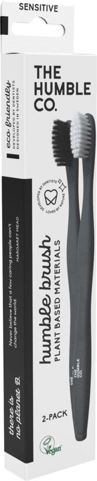 The Humble Co. Plant-based Toothbrush 2-pack Sensitive White/black