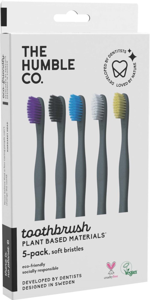 The Humble Co. Plant-based Toothbrush 5-pack Soft Mixed Colors