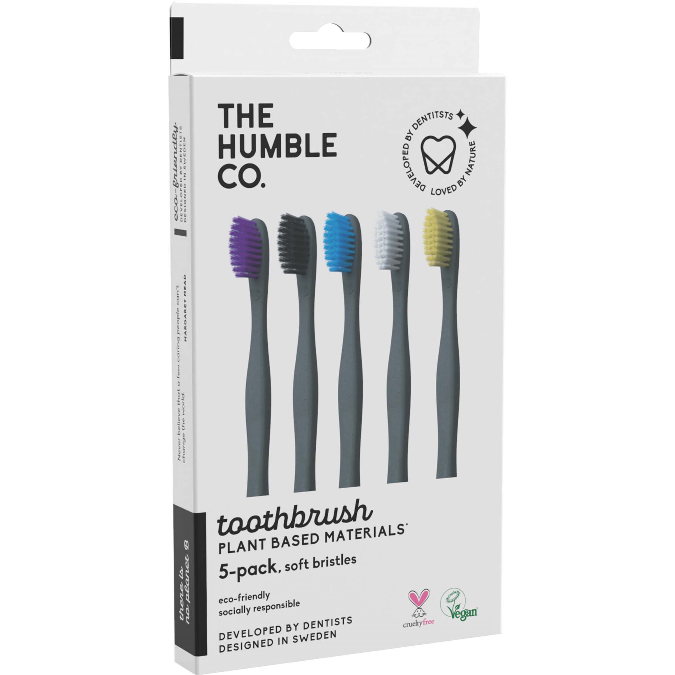 Läs mer om The Humble Co. Plant-based Toothbrush 5-pack Soft Mixed Colors