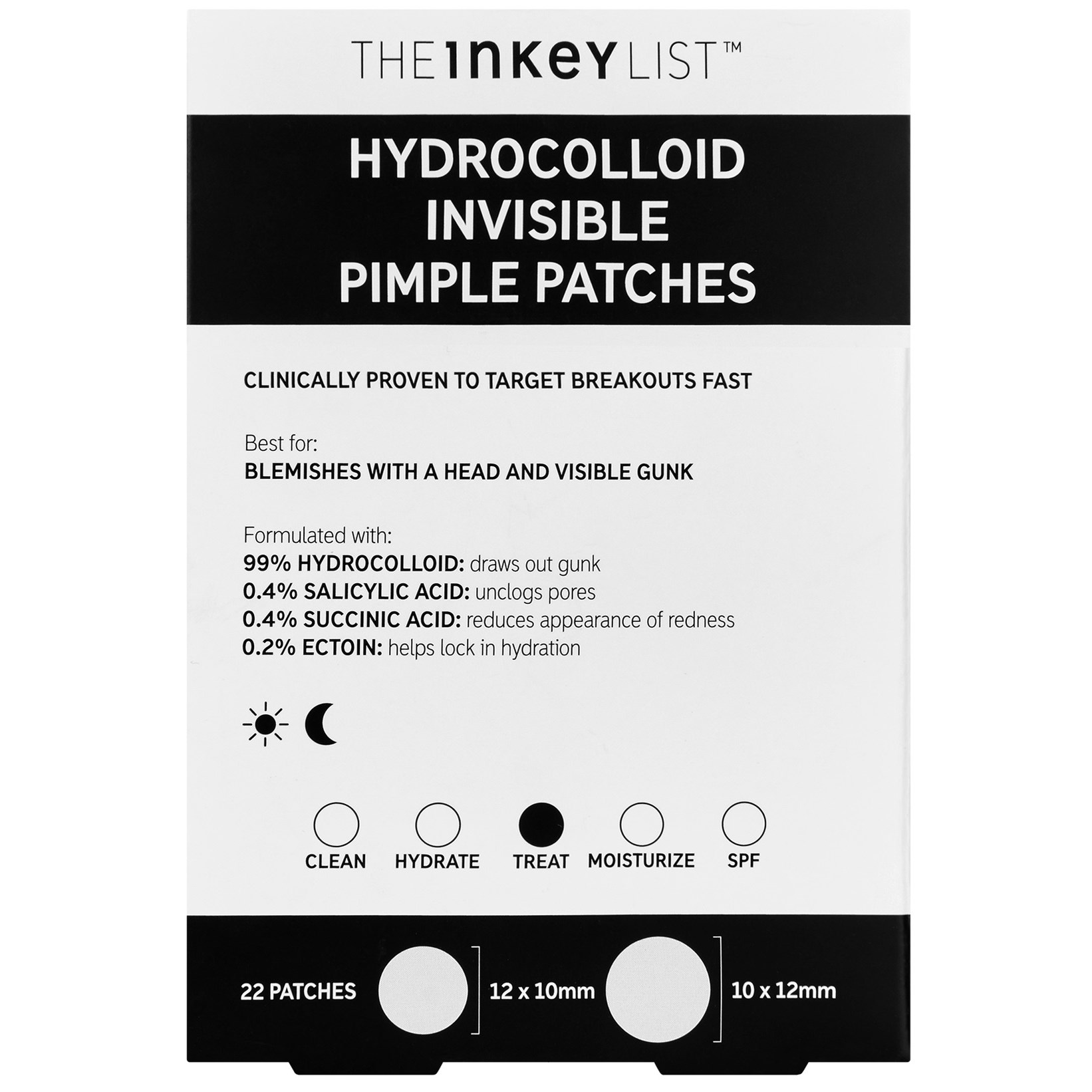 The Inkey List Hydrocolloid Invisible Pimple Patches 22 stk