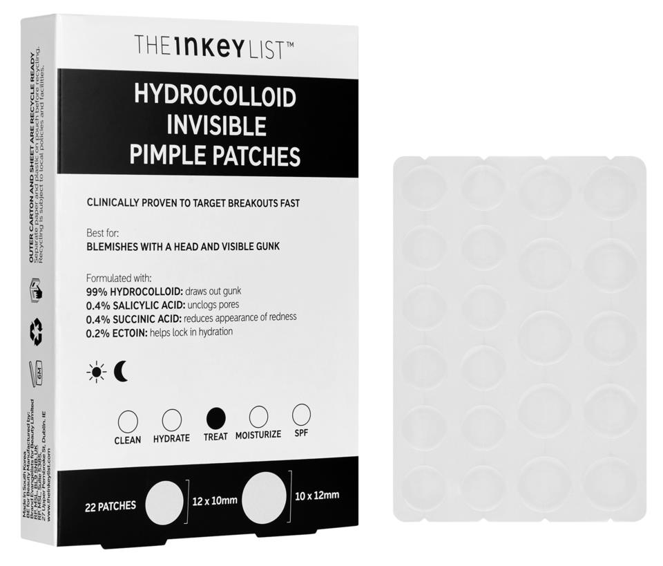 The Inkey List Hydrocolloid Invisible Pimple Patches 22 pcs