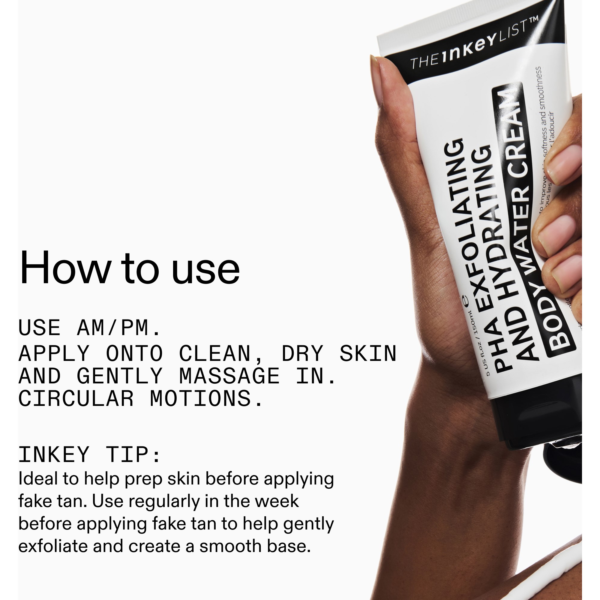 The Inkey List PHA Exfoliating and Hydrating Body Water Cream 150 ml (obrázok 5)