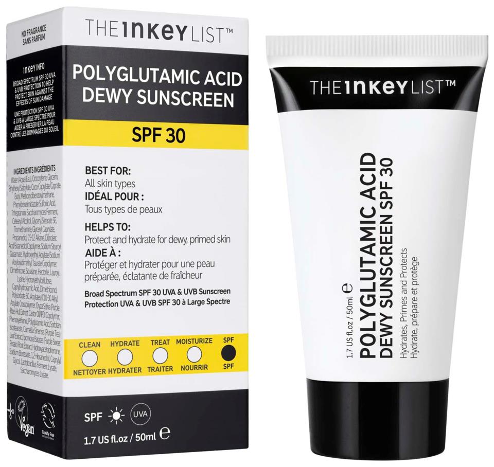 The Inkey List Polyglutamic SPF 30 Sunscreen Tube 50 ml