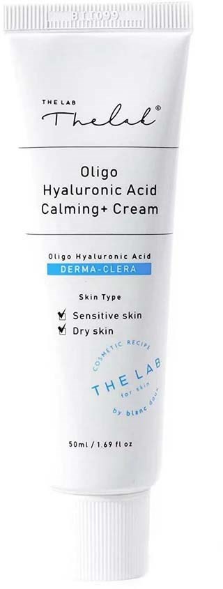 Oligo Hyaluronic Acid Calming+Cream for sensitive and dry skin, 50ml. Designed for skin calming and hydration.