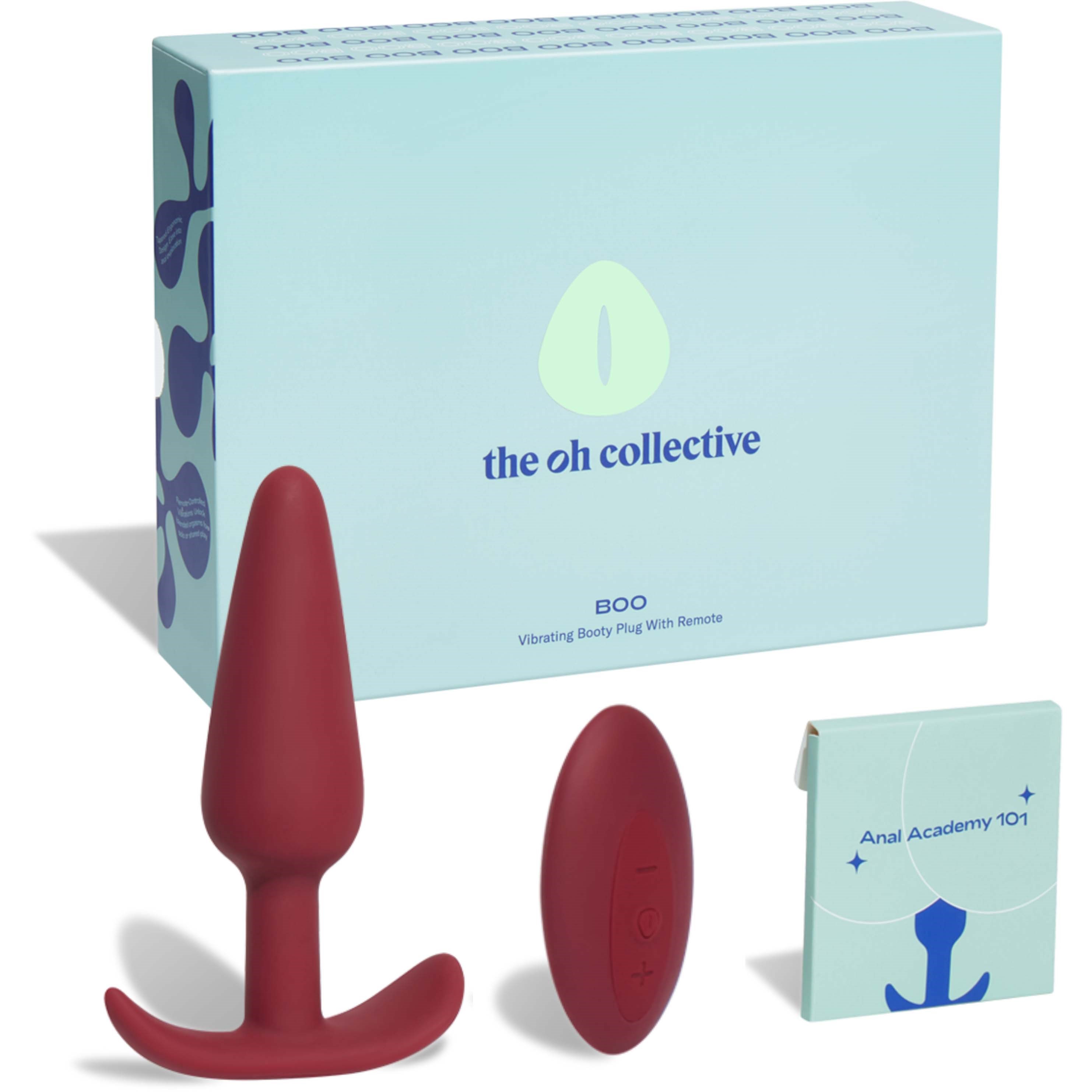 The Oh Collective Boo Vibrating Butt Plug With Remote Control Red