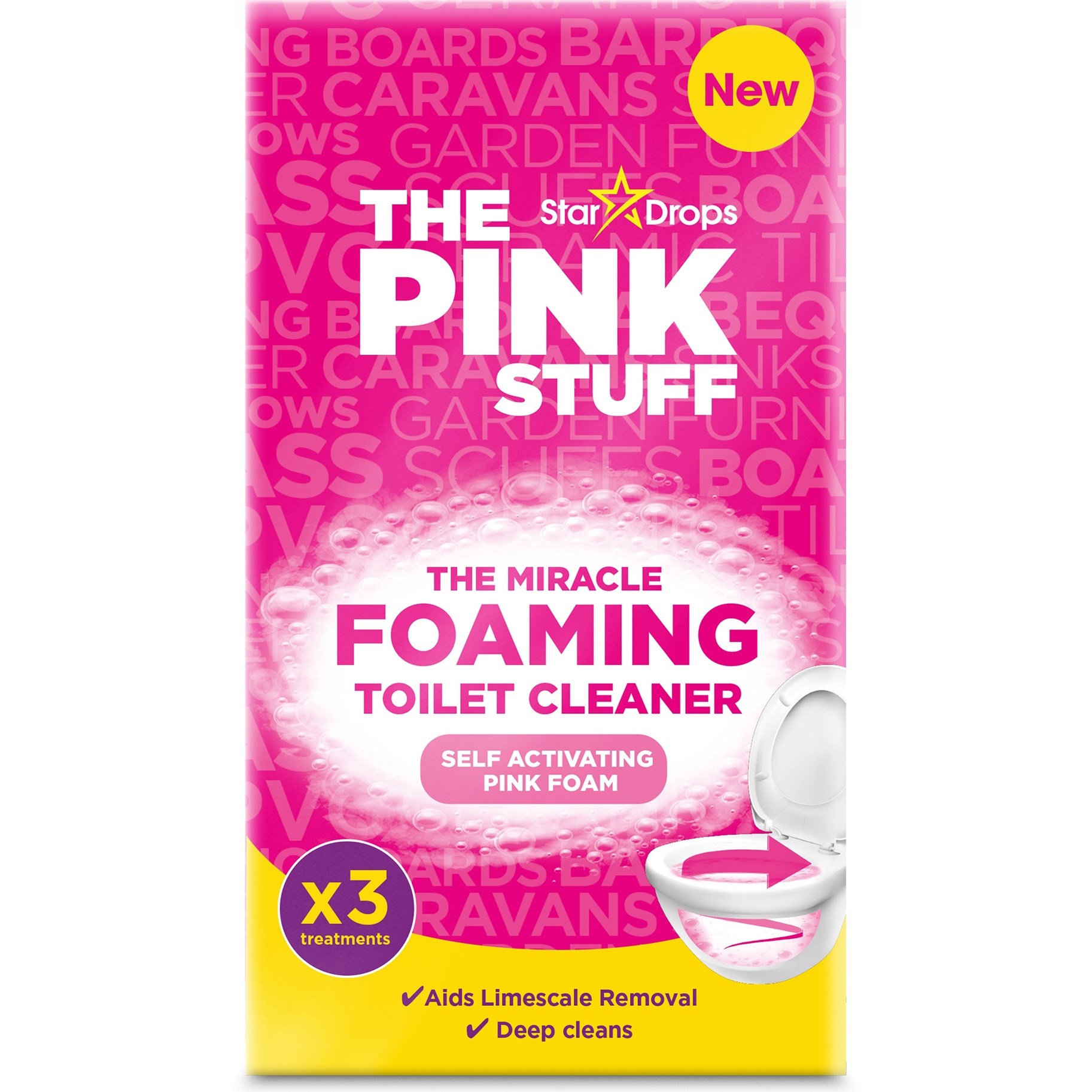 The Pink Stuff Miracle Foaming Toilet Cleaner 3x100g 300 g