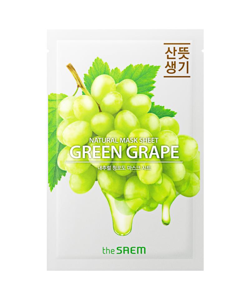 The Seam Natural Green Grape Mask Sheet Mascarilla Uva Verde 21ml