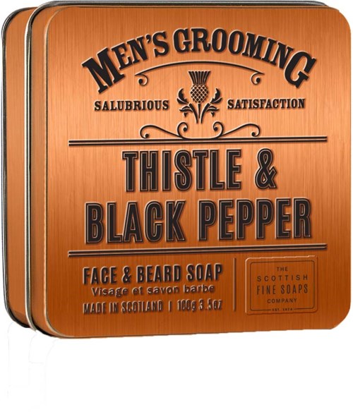 The Scottish Fine Soaps Thistle & Black Pepper Face & Beard Soap 100 g