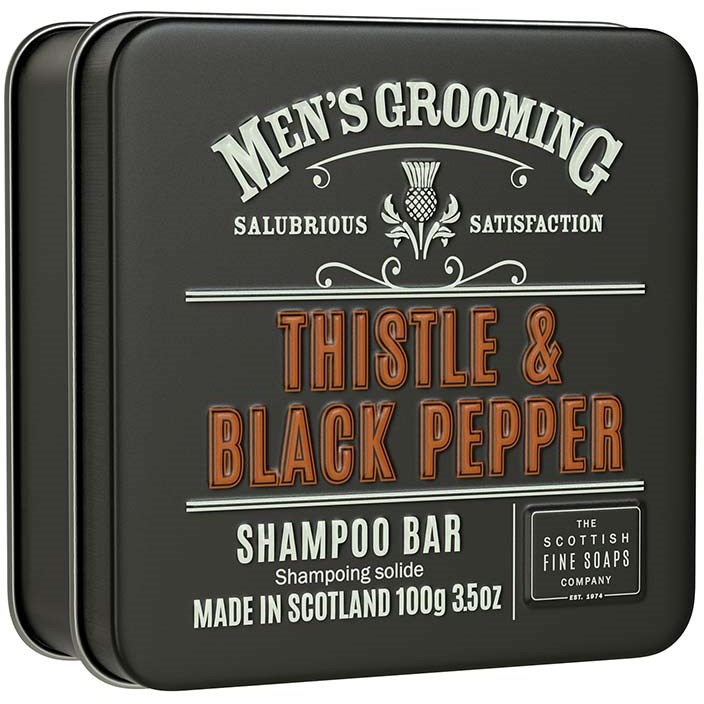 Läs mer om The Scottish Fine Soaps Thistle & Black Pepper Shampoo Bar in a Tin 10
