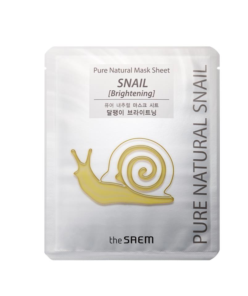 The Seam Pure Natural Mask Sheet (Snail Brightening ) Mascarilla de Caracol Iluminadora 20ml