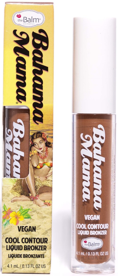 Billedet viser en Brown Mama flydende selvbrunerstift ved siden af dens æske, der har en kvinde i traditionel dragt, kaldet Bali Mama.