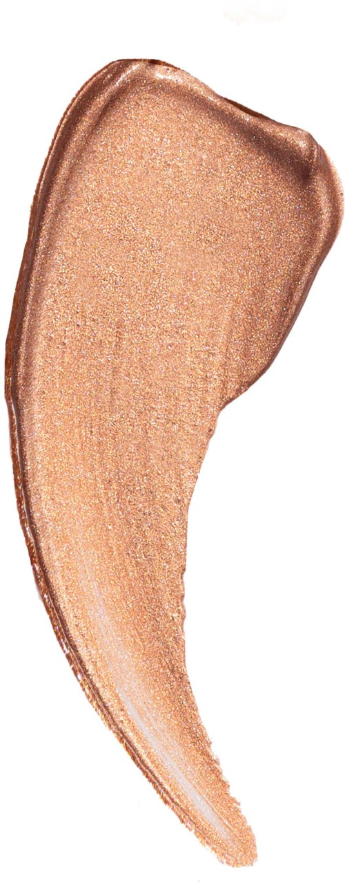 Et prøve af glitrende, lysbrun eller ferskenfarvet makeup eller creme.