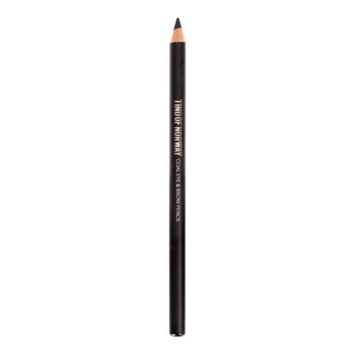 En svart ögonbrynspenna med spetsig topp, märkt 'LASHEN BROW PENCIL'.