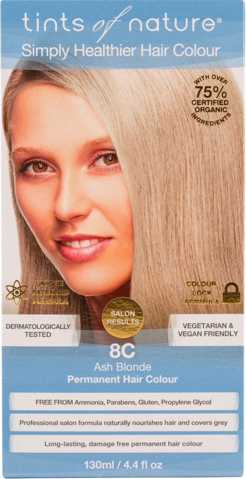 Tints of Nature Permanent Hair Colour Ash Blonde 8C