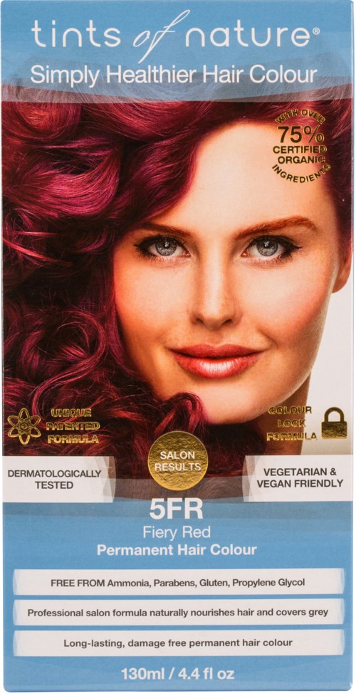 Red hair dye product supports healthier hair with natural ingredients, no harmful chemicals, and long-lasting color.