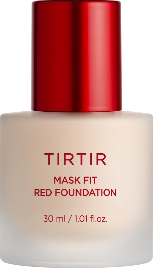 Eine Flasche TIRTIR Mask Fit Red Foundation mit roter Kappe und weißem Körper.
