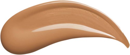 Een beigekleurige crème of lotionstaal met een gladde, gebogen vorm en glanzend oppervlak.