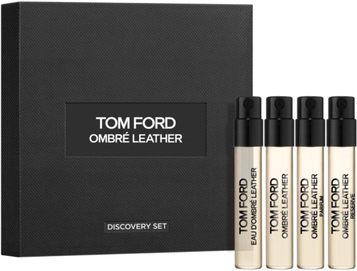 Tom Ford Ombre Leather Discovery Set eske med fem parfymeprøver.