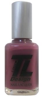 En rosa nagellackflaska med silverfärgad kork, märkt 'Z Design Nail Lacquer' i svarta bokstäver.