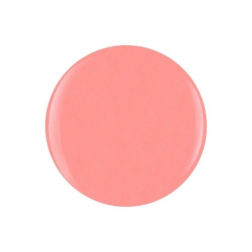 Ett rosa, runt föremål som ser ut som en mjuk, slät boll eller knapp.