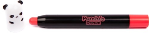 En pandaformad figur och en penna med "Panda's Dream" skrivet på den, båda på en svart bakgrund.