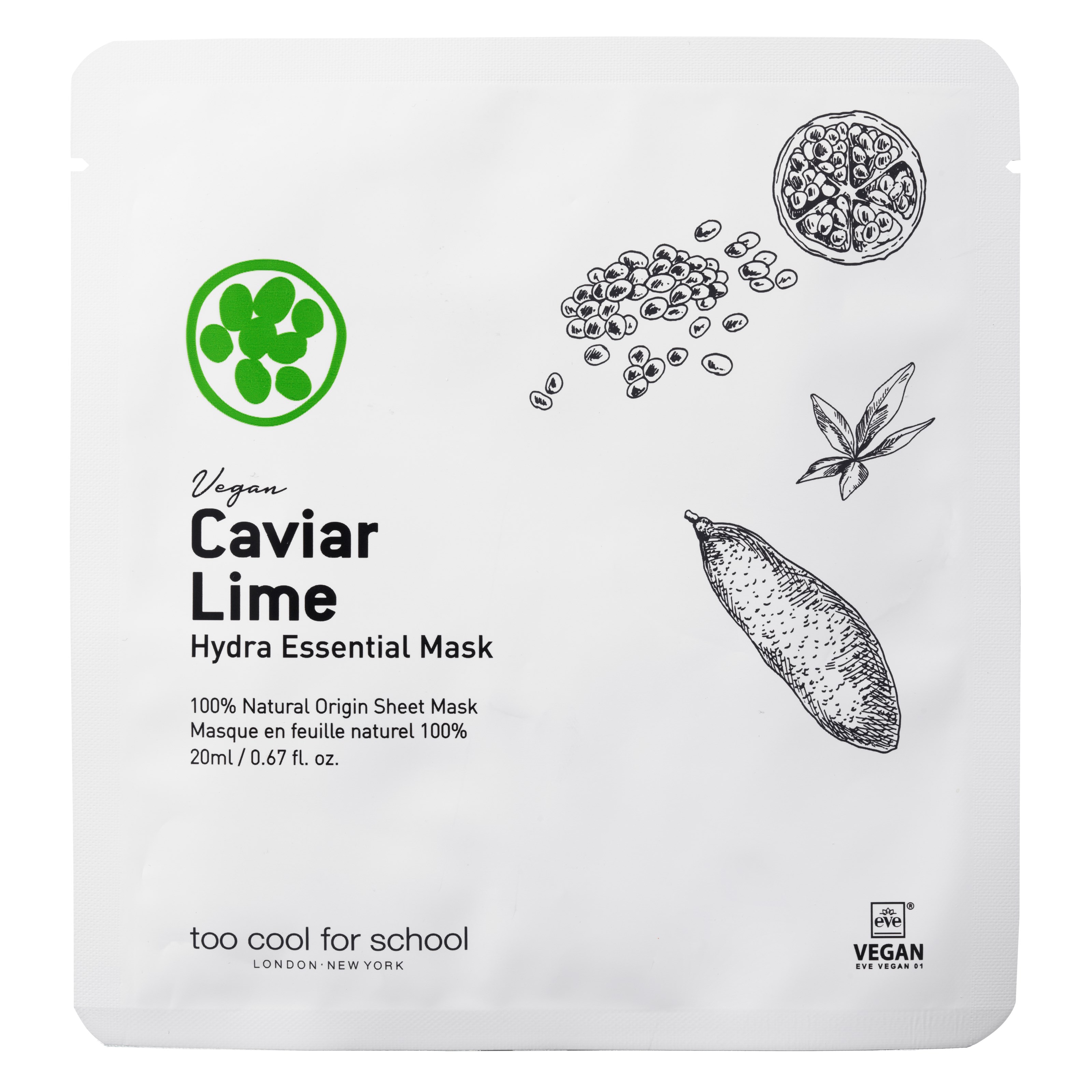 Läs mer om Too Cool For School Caviar Lime Hydra Essential Mask 20 ml