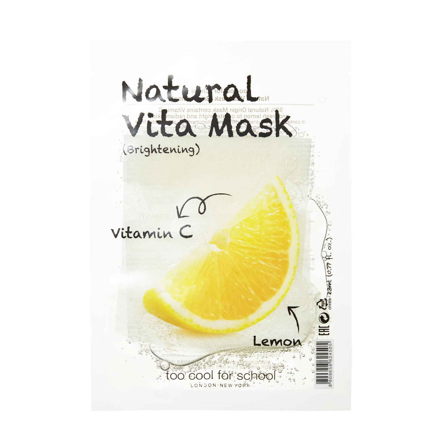 Läs mer om Too Cool For School Natural Vita Mask Brightening (C/Lemon) 23 ml