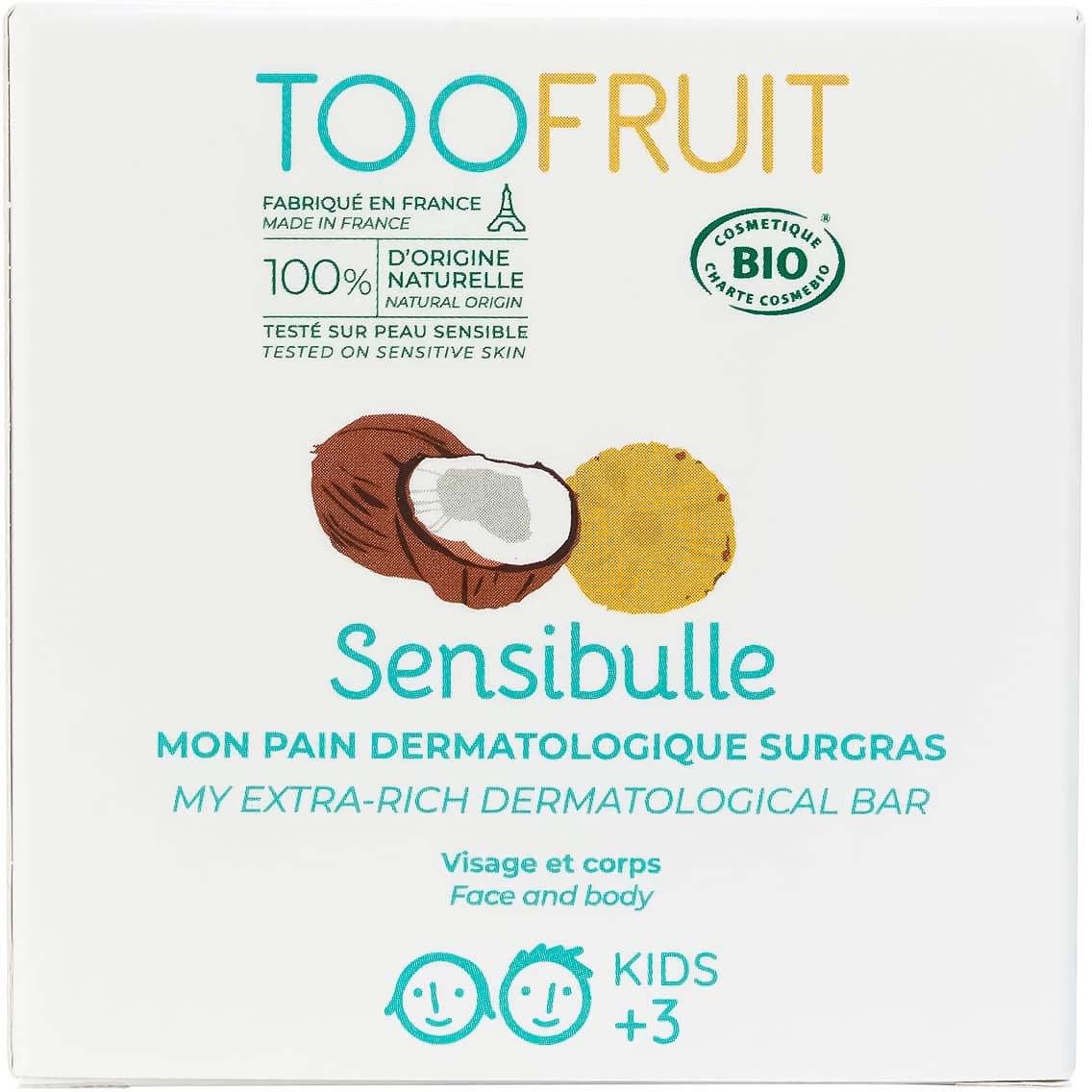 TOOFRUIT Sensibulle Dermatological Bar Pineapple-Coconut  85 g