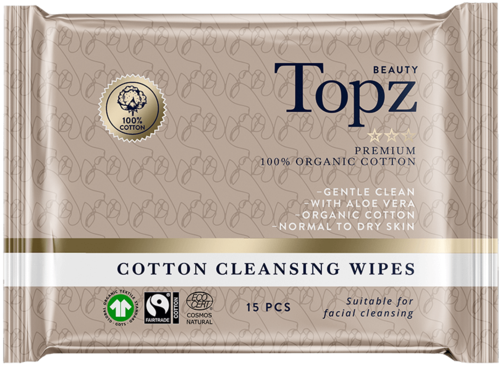 Topz Premium Cotton Cleansing Wipes 15 pcs