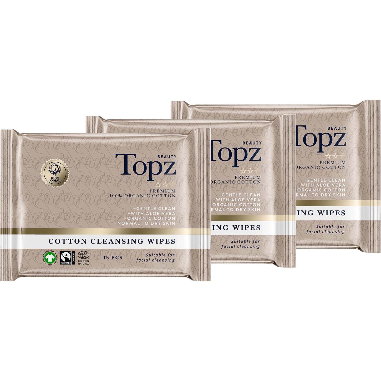 Bilde av Topz Cosmetics Cleansing Wipes 3-pack