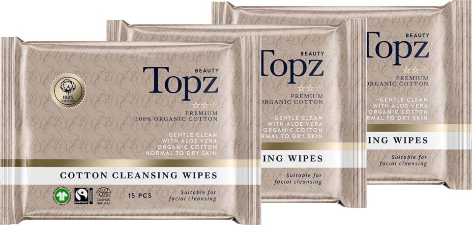 Topz Cosmetics Cleansing Wipes 3-pack