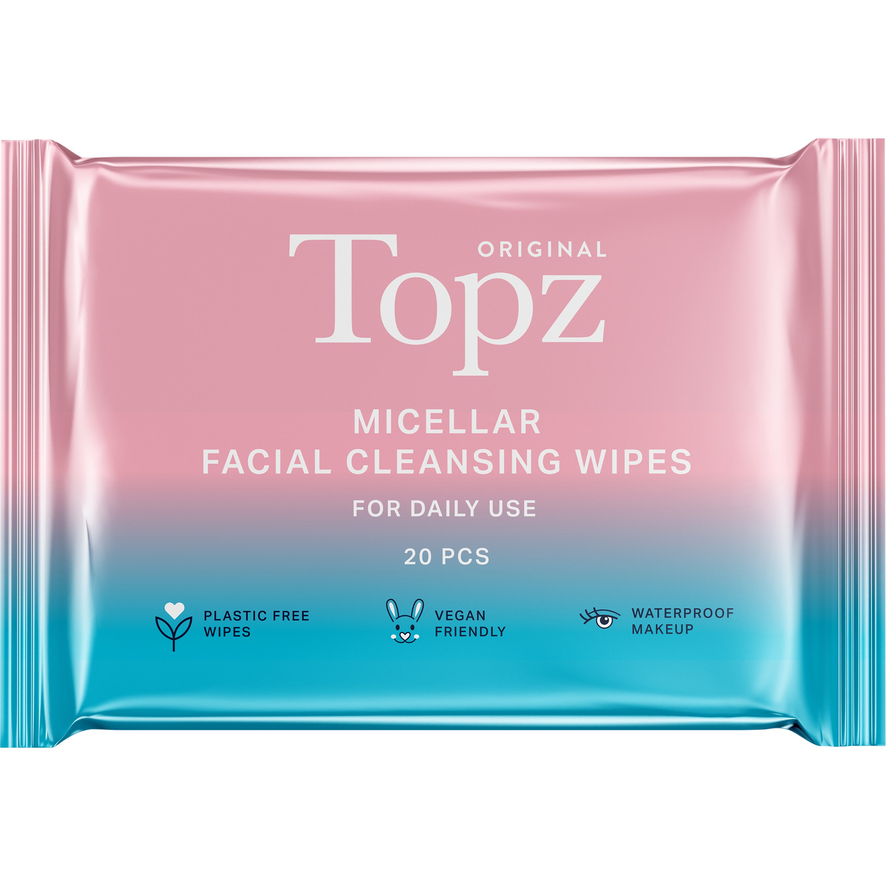 Topz Daily Micellar Facial Cleansing Wipes 20 stk