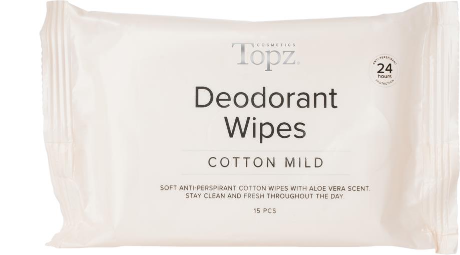 Topz Deodorant Wipes Cotton Mild  