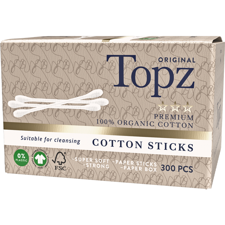 Läs mer om Topz Premium Cotton Sticks Gots 300 st