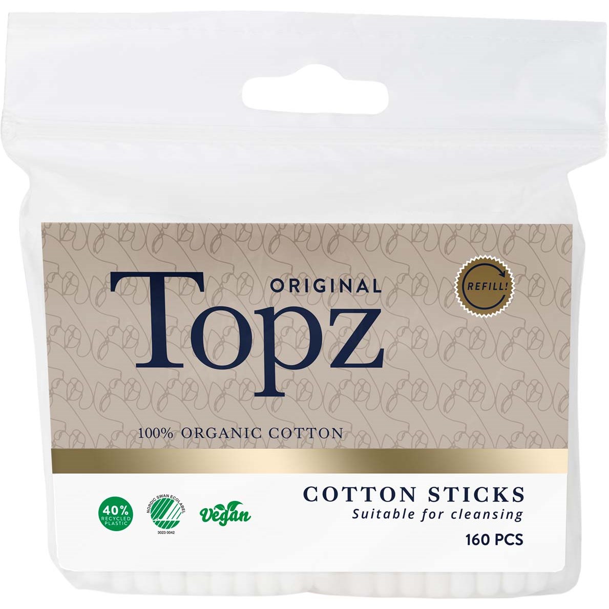 Topz Premium Refill Cotton Sticks 160 stk
