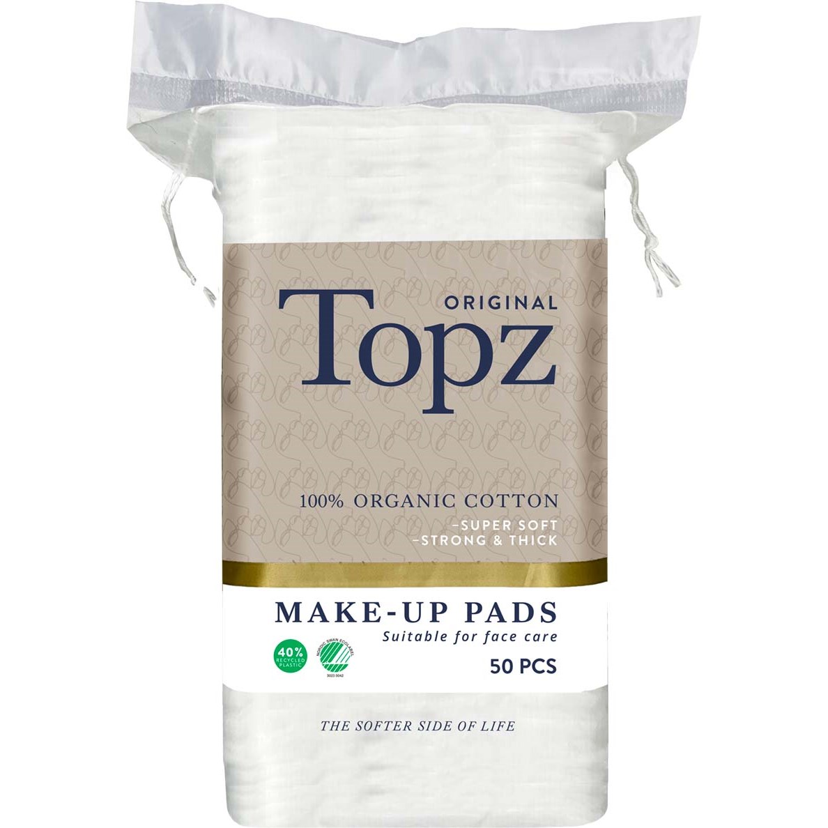 Topz Premium Square Make Up Pads 50 stk billede