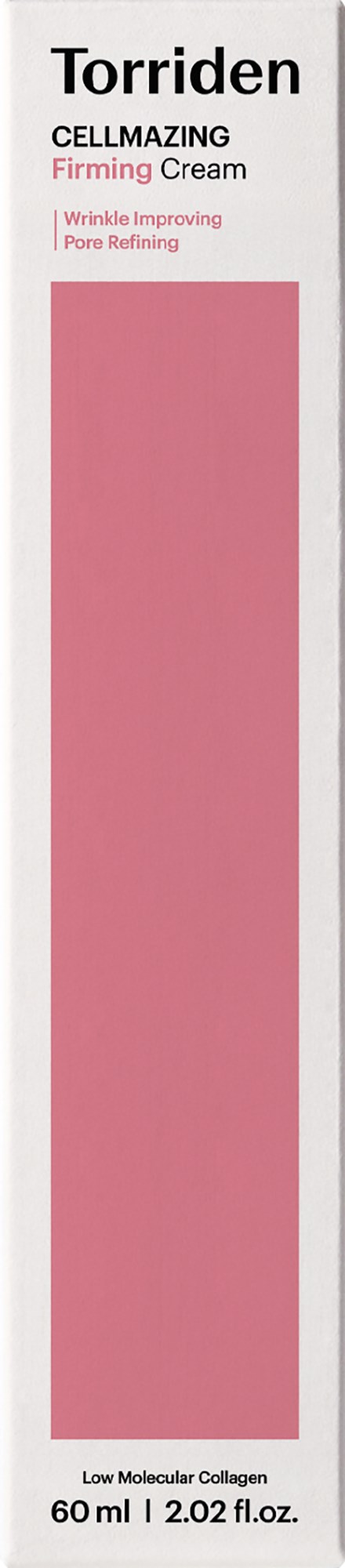 Torriden Cellmazing återfuktande kräm för firmning, vit och rosa, med produktdetaljer och varumärke.