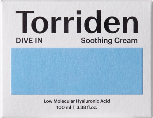 Pakkaus Tordiden rauhoittavaa voidetta, sinistä etikettiä, sisältää hyaluronihappoa, 100 ml ja tekstiä.