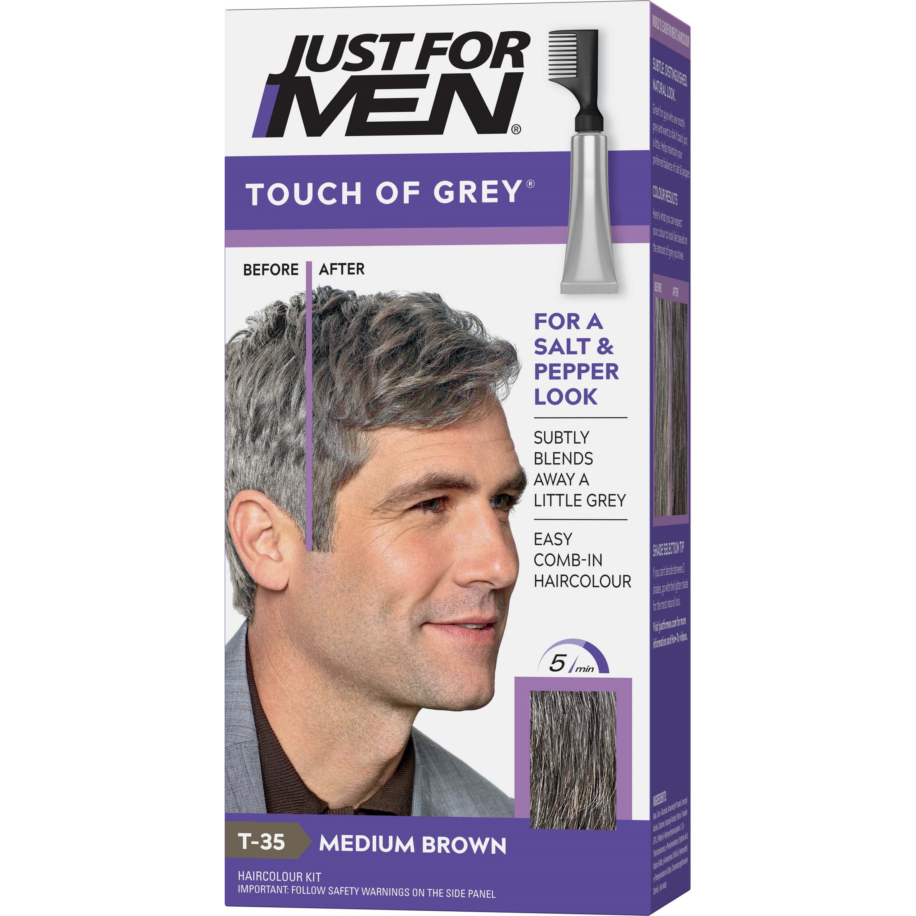 Just For Men Touch Of Grey Medium Brown- Grey billede