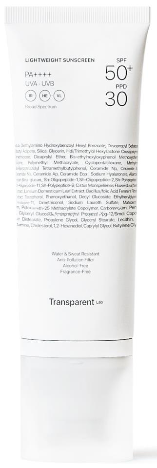 Transparent Lab Lightweight Sunscreen SPF50+ 100 ml