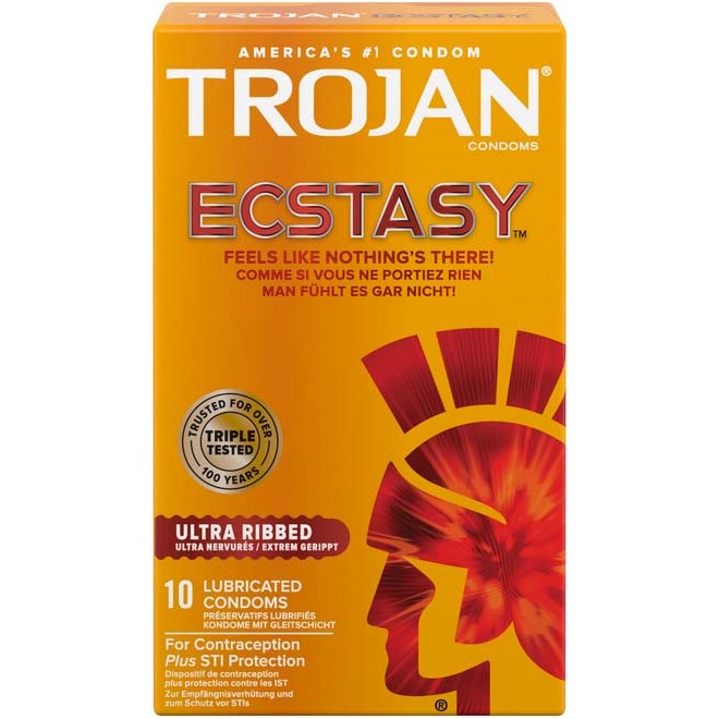 Trojan Ecstasy Ultra Ribbed 10 st